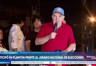 Rafael López Aliaga lideró plantón frente al JNE y lanzó advertencias