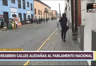 Reabren calles aledañas al Congreso de la República