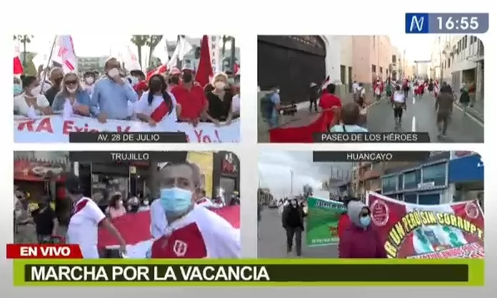 Realizan marcha por la vacancia de Pedro Castillo en diversas regiones ...