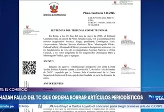 Rechazan fallo del TC que ordena borrar artículos periodísticos