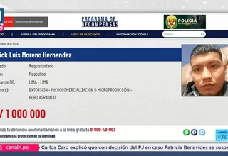 Mininter eleva a S/1 millón recompensa por alias El monstruo