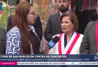 Rectora de la UNMSM en contra de conciertos
