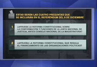 Referéndum: estas son las 4 preguntas que se incluirán