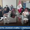 Registran discusión entre legisladora Ramírez y gobernador de Cajamarca