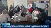 Registran discusión entre legisladora Ramírez y gobernador de Cajamarca - Noticias de mesias-guevara