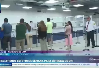 Reniec atiende este fin de semana para entrega de DNI