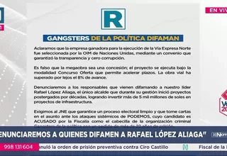 Renovación Popular rechaza faltas en Vía Expresa Norte