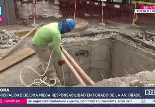 Municipalidad de Lima niega responsabilidad en forado de seis metros en la Av. Brasil