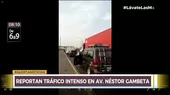 Callao: Reportan congestión vehicular en la avenida Néstor Gambetta - Noticias de alerta noticias