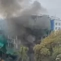Reportan incendio en San Isidro