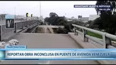 Reportan ciclovía inconclusa en puente de la avenida Venezuela - Noticias de ciclovias