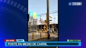 Reportan presencia de poste en medio una vía - Noticias de noticias-falsas