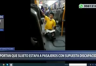 Reportan que sujeto estafa a pasajeros con supuesta discapacidad