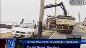 Retiran asfalto del tercer carril de la Costa Verde - Noticias de asfaltado