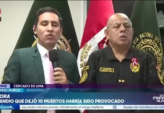 Revoredo: Incendio en La Victoria habría sido provocado por disputa entre grupos de mototaxistas informales