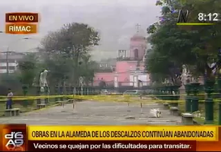 Rímac: obras en la Alameda de los Descalzos continúan paralizadas