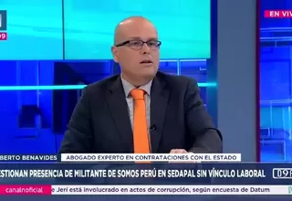 Roberto Benavides advierte irregularidad en caso de militante de Somos Perú que despachaba en Sedapal