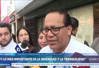 Roberto Sánchez: Lo más importante es la serenidad y tranquilidad