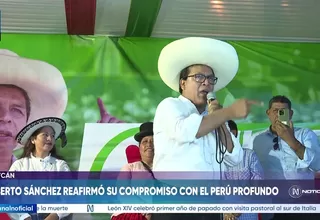 Roberto Sánchez retoma actividades proselitistas con mitin en la Plaza de Armas de Huaycán