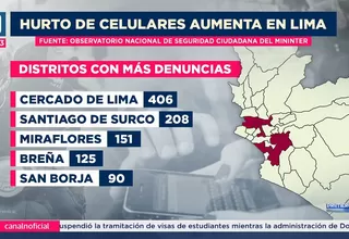 Hurto de celulares aumentan en Lima, según el Mininter