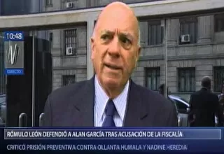 Rómulo León: Rechazo que Alan García lidere una organización criminal