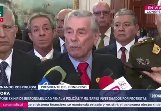 Rospigliosi propone eximir de culpa a policías y militares