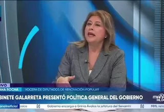Roxana Rocha respalda anuncios de Galarreta, pero exige resultados en 100 días