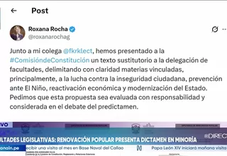 Roxana Rocha y Frank Krklec presentan texto sustitutorio para delimitar facultades al Ejecutivo