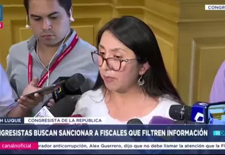 Ruth Luque: No estoy de acuerdo con una ley que persiga penalmente a fiscales