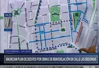 San Isidro: aplican desvíos por obras de remodelación en calle Las Begonias