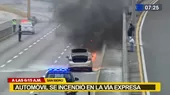 San Isidro: Automóvil se incendió en la Vía Expresa  - Noticias de san-borja