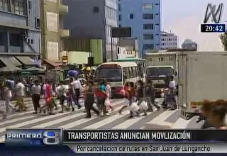 San Juan de Lurigancho: anuncian protesta por recorte de rutas de transporte