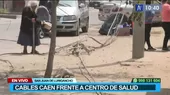 San Juan de Lurigancho: Cables caen frente a la puerta de centro de salud - Noticias de san-lorenzo