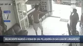 Delincuente asaltó con un cuchillo una peluquería en San Juan de Lurigancho - Noticias de loco-cuchillo