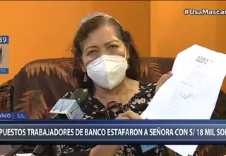 Mujer de 70 años fue estafada por supuestos trabajadores de un banco