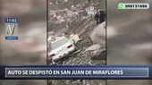 San Juan de Miraflores: auto se despistó y casi cae sobre viviendas  - Noticias de despiste