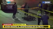 SJM: Joven muere al despistarse en su motocicleta en la parte baja del Puente Alipio Ponce - Noticias de miraflores