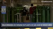 San Juan de Miraflores: Se registró una baja demanda por oxígeno en una planta del distrito - Noticias de miraflores