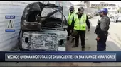 San Juan de Miraflores: Vecinos queman mototaxi de presuntos delincuentes - Noticias de mototaxi