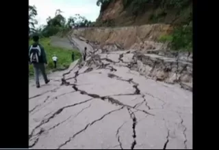 Colapsa plataforma de la carretera Fernando Belaunde Terry en San Martín