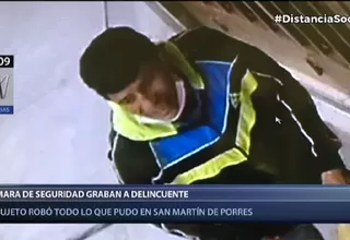 San Martín de Porres: Cámara grabó a sujeto robando una tienda con la ayuda de una escoba