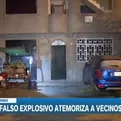 San Martín de Porres: Delincuentes dejan falso explosivo en puerta de vivienda