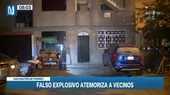 San Martín de Porres: Delincuentes dejan falso explosivo en puerta de vivienda - Noticias de san-juan