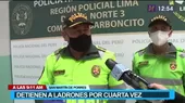 San Martín de Porres: Policía detiene por cuarta vez a ladrones de celulares - Noticias de san-lorenzo