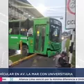 San Miguel: Se registra un accidente de tr&aacute;nsito en el cruce de las avenidas La Mar y Universitaria