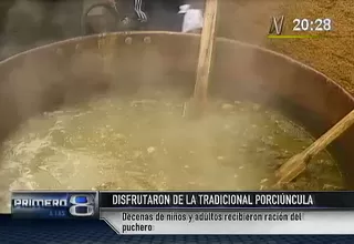 Tradicional indulgencia de la Porciúncula se realizó con sabroso puchero