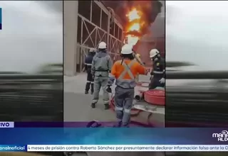 Se registra incendio en refinería Cajamarquilla de Huachipa