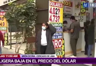 Se registra una ligera baja en el precio del dólar