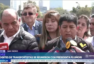 Dirigente de Transportistas Unidos descarta paro del 25 de agosto tras reunirse con Keiko Fujimori