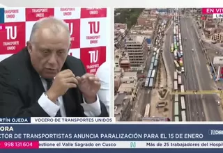 Sector de transportistas anuncia paro para el 15 de enero
